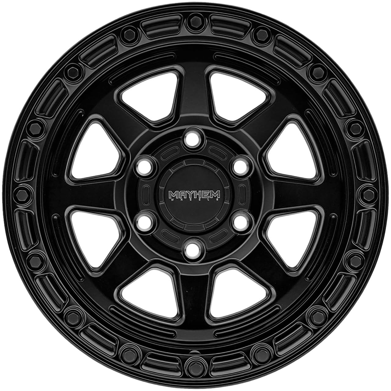 8306 Mayhem Ridgeline Black Wheel with Satin (17 x 8.5 inches /6 x 139 mm, 6 mm Offset)