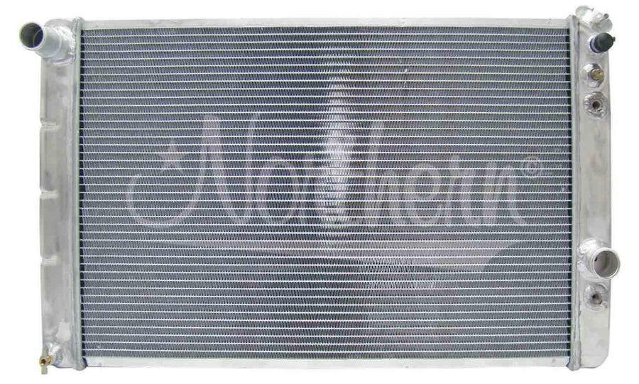Northern Radiator 30-5/8 in W x 3-1/8 in D, 18-1/2 in H, Passenger Side Inlet, Driver Side Outlet, Aluminum, Natural, Automatic, GM F-Body 1982-92, Each