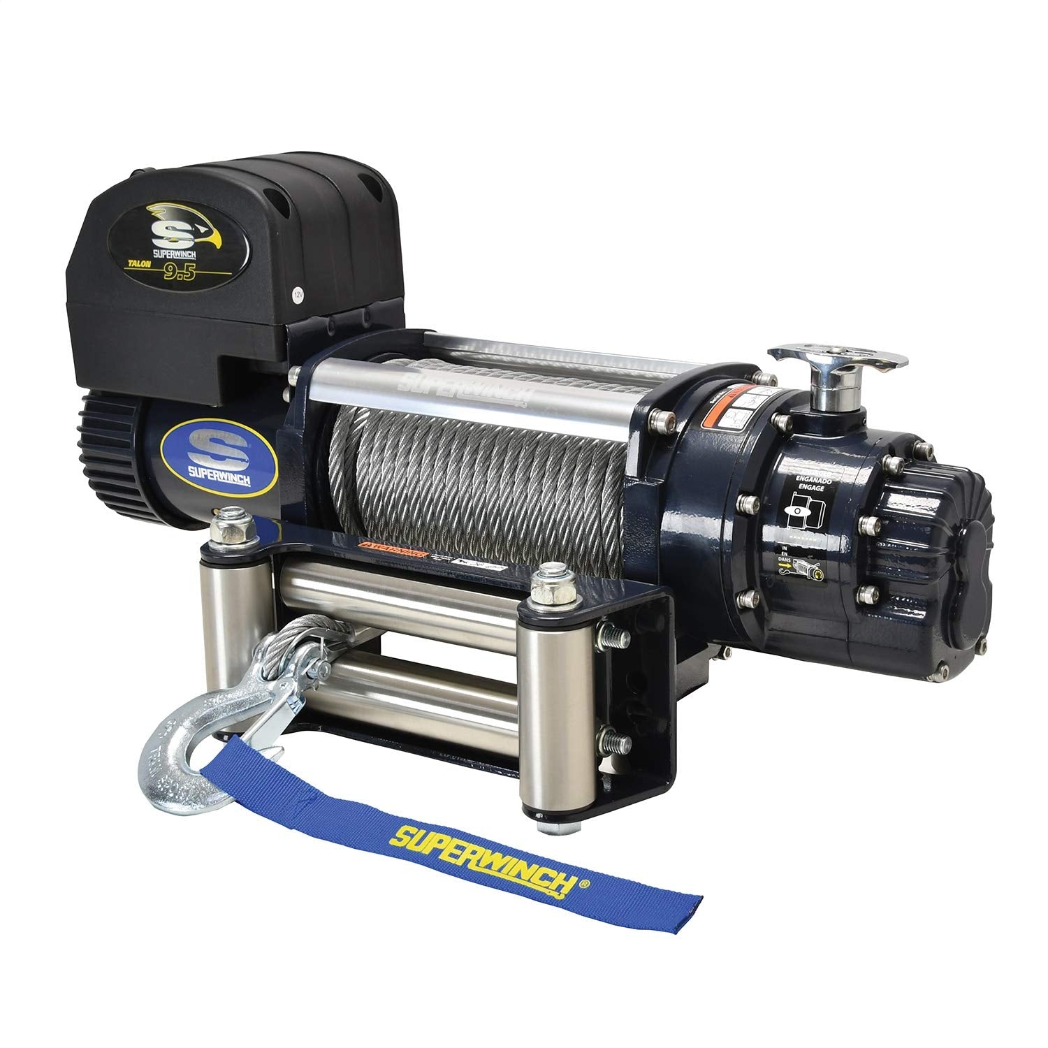 Talon 9.5 Superwinch 1695200, 12 VDC winch, 9,500 lb/4,309 kg capacity with roller fairlead