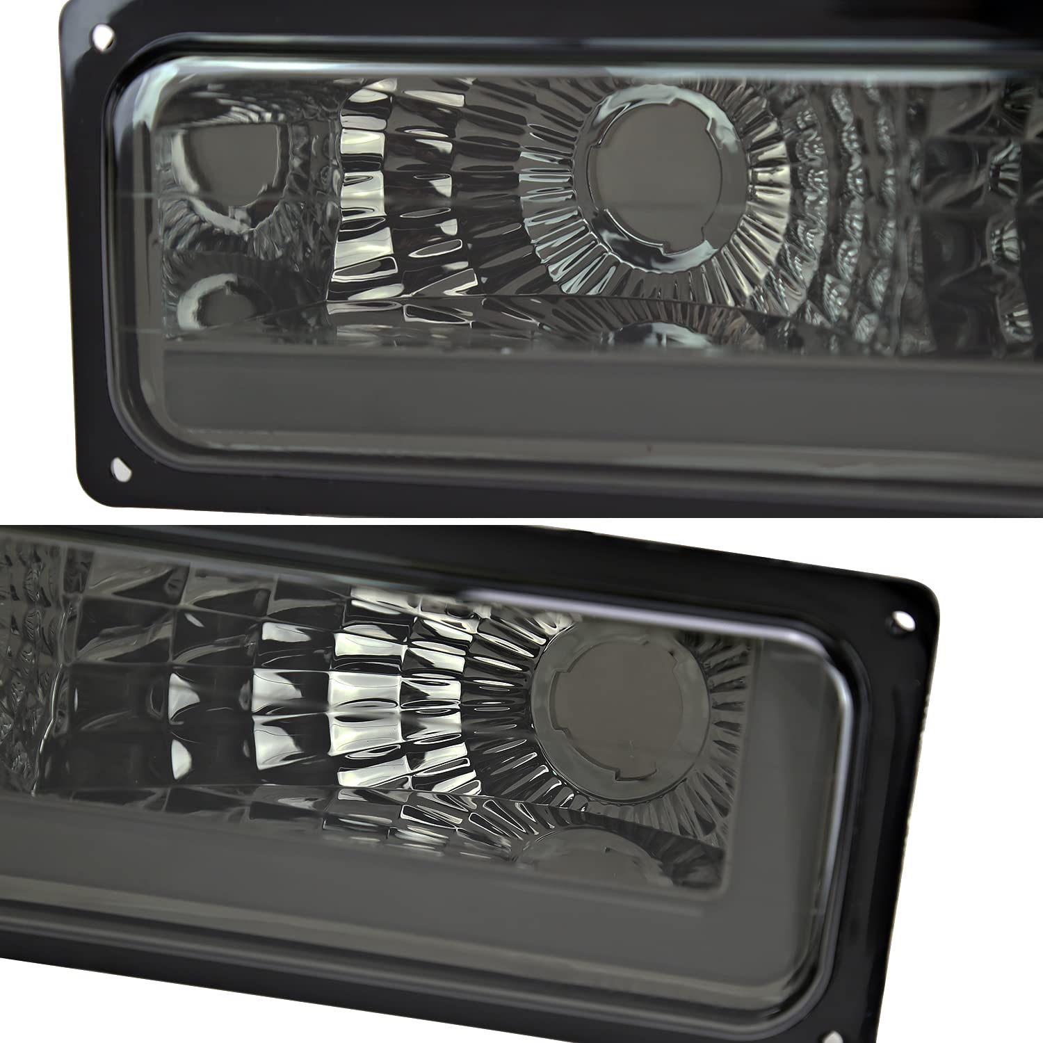 Smoke Headlights + Corner Lights + Bumper Lights w/LED Tube SPEC-D TUNING Compatible with 1994-1998 Chevy C10 C/K Tahoe Suburban
