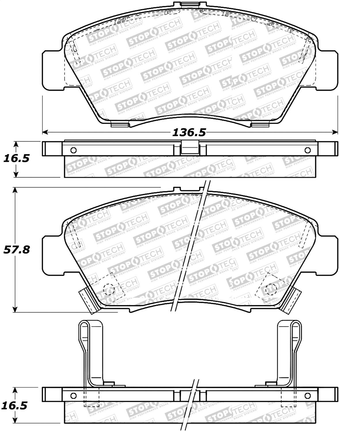 Street Select StopTech Brake Pads 305.09480
