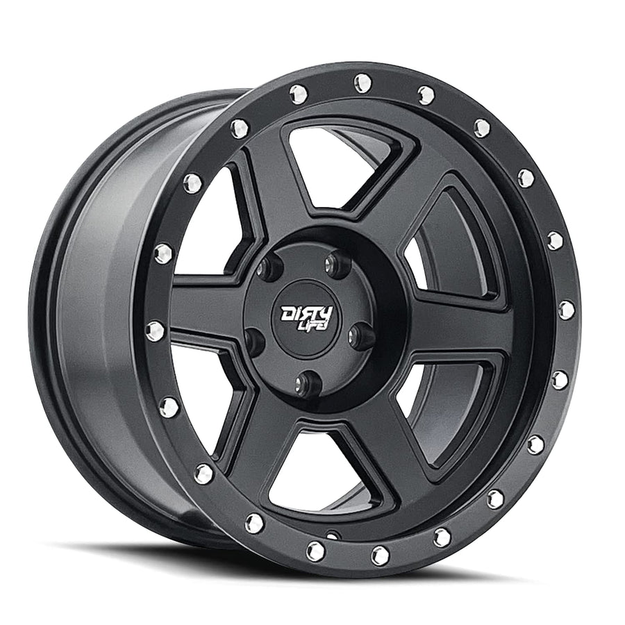 Compound Dirty Life 9315 17x9 5x5.5" -12mm Matte Black Wheel Rim 17" Inch