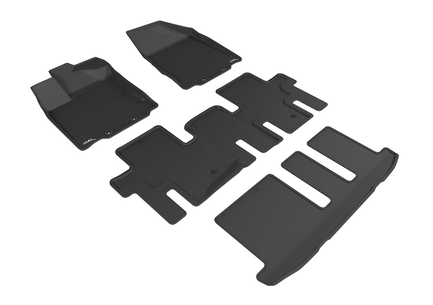 Kagu Floor Mat 3D MAXpider Custom Fit (Black) Compatible with Infiniti QX60 2014-2020 / JX 2013 - Full Set