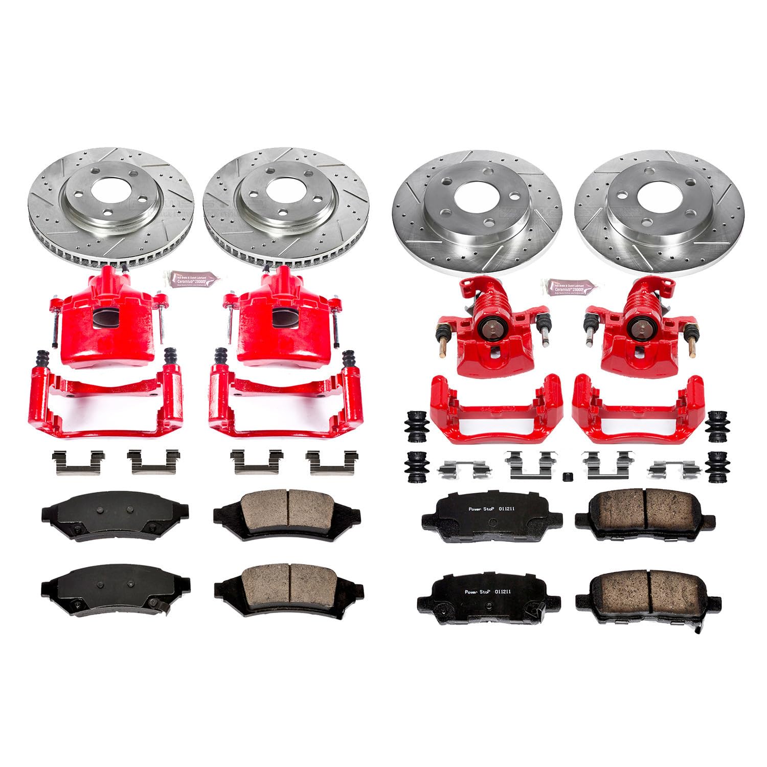 Power Stop 1-Click Performance Brake Kit with Caliper For Pontiac Grand Prix KC1587A 2004 [Model Specific]