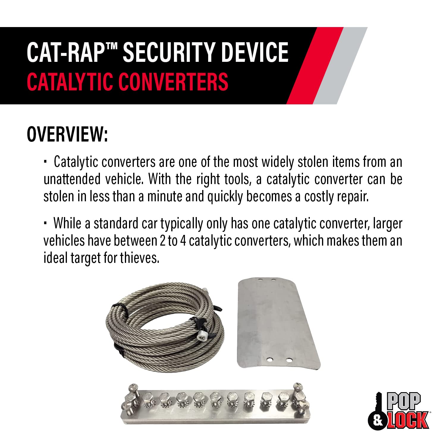 CAT-RAP™ POP & LOCK | PL9800 - Catalytic Converter Security, Catalytic Converter Anti-theft, Universal Design