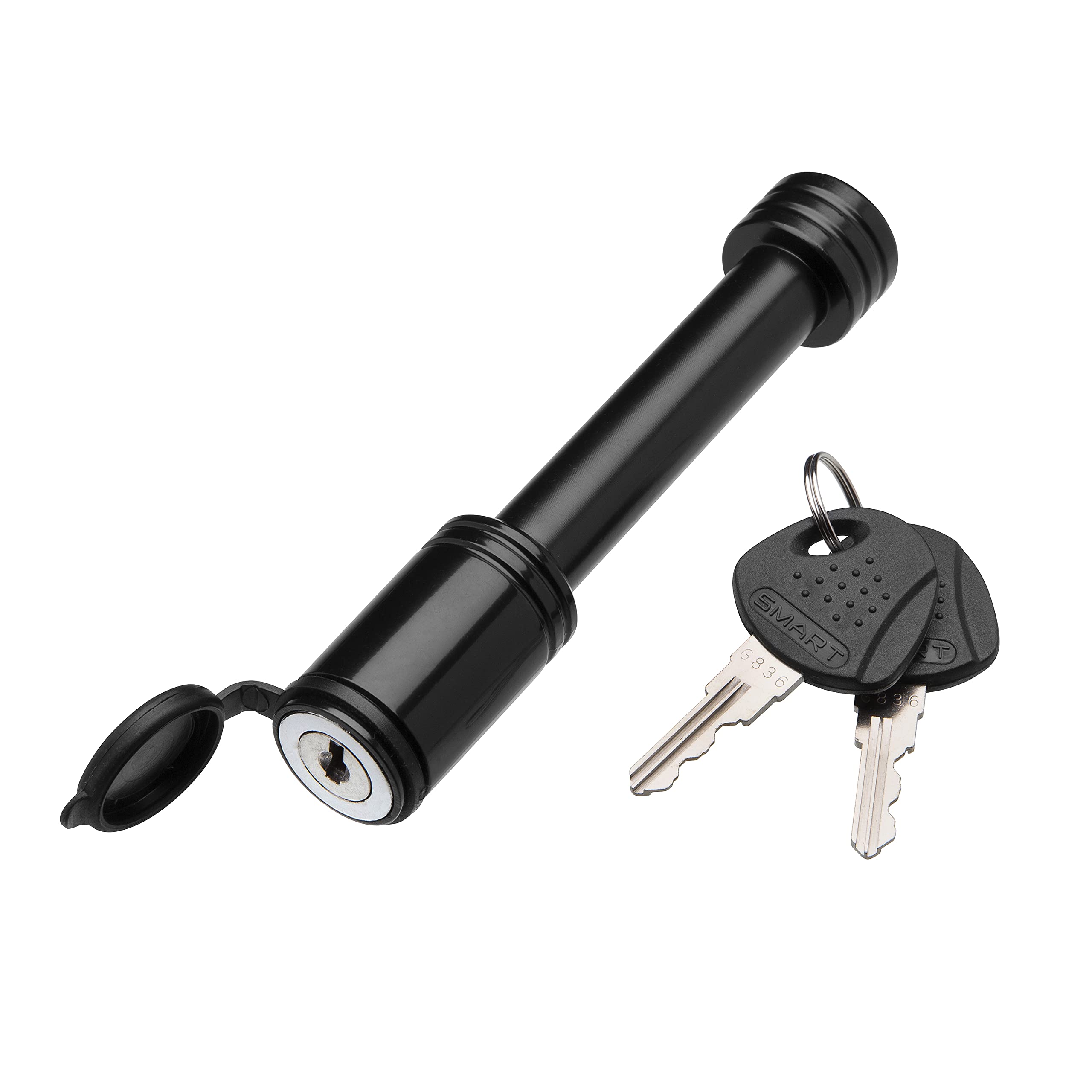 Black Steel TOWSMART Barrel Style Trailer Hitch Lock, 5/8 in. Diameter Pin, Fits 2 in. receivers
