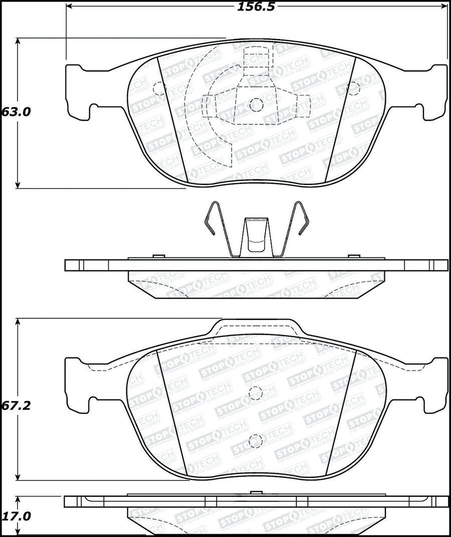 Front StopTech 308.09700 Brake Pads with Shims Street