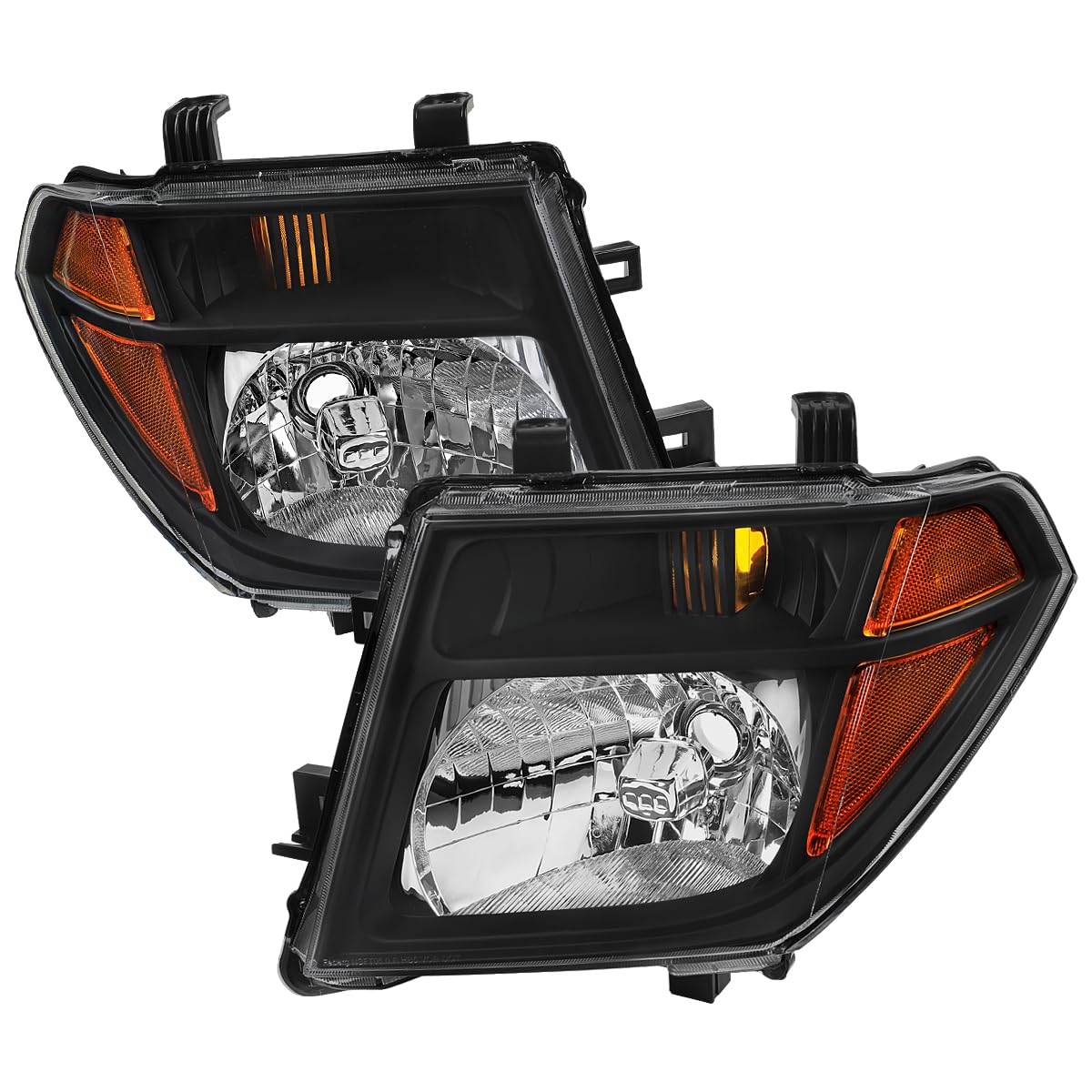 Replacement SPEC-D TUNING Black Headlights Compatible with 2005-2008 Nissan Frontier, 2005-2007 Nissan Pathfinder Left + Right Head Lamp Assembly