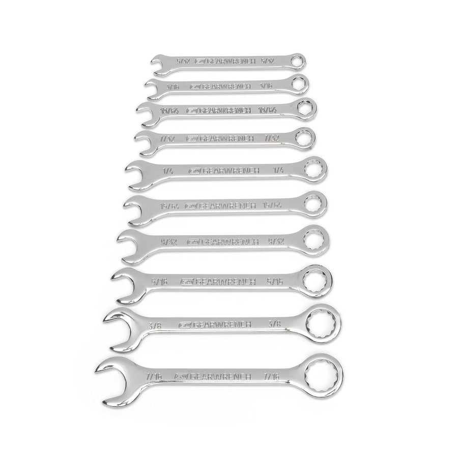 10 Piece SAE Midget Combination Wrench Set GEARWRENCH - 86560