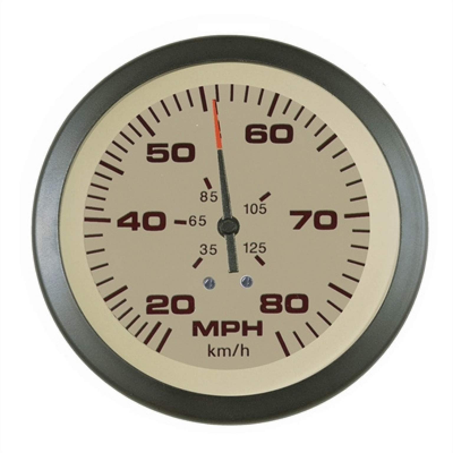 Sierra 63076P International Sahara Pitot Type 20 to 80 Mph Dial Range Scratch Resistant Speedometer Kit, 3"