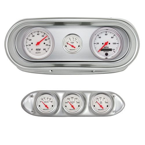 AutoMeter Dash Kit Direct Fit, Nova 62-65, Tach/Mph/Fuel/Oilp/Wtmp/Volt, Arctic White (2127-03)