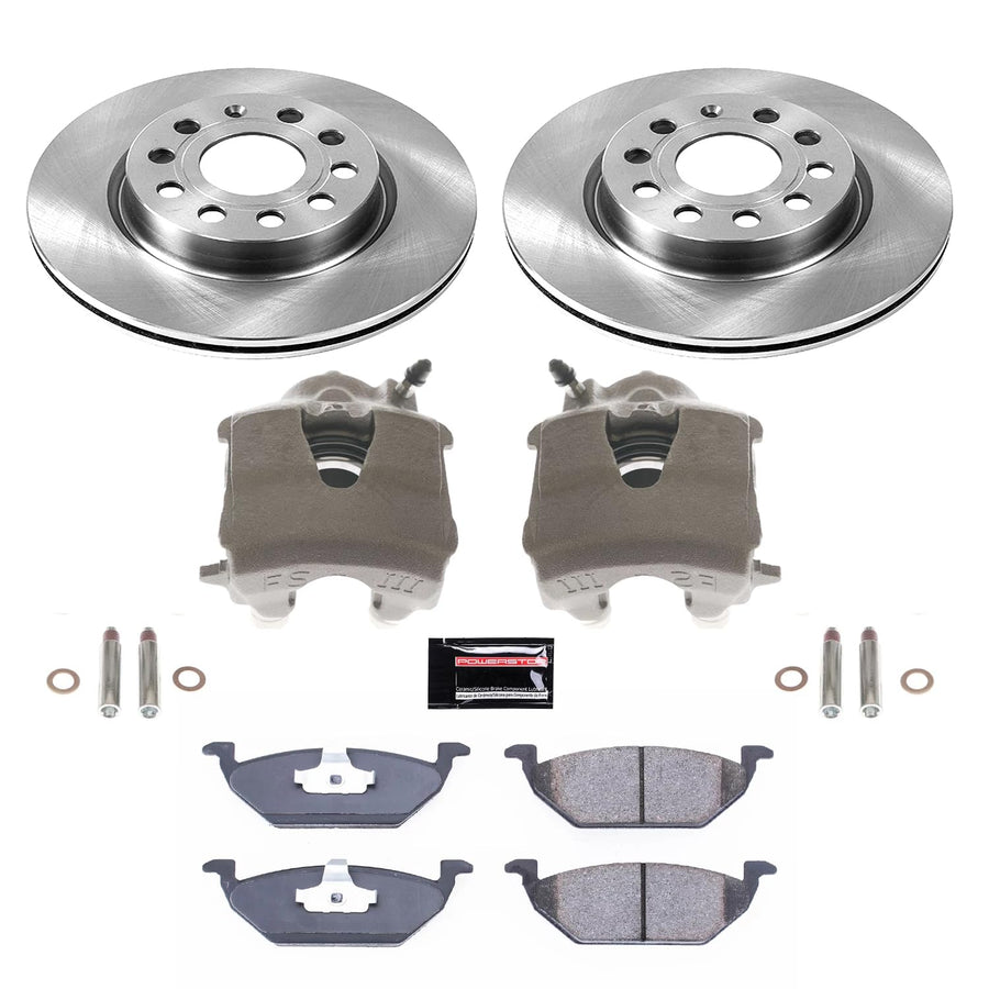 Power Stop KCOE6041 Front Brake Kit-OE Rotors & Z17 ramic Brake Pads For Volkswagen Jetta 2011-2015 [Model Specific] Autospecialty Stock Replacement