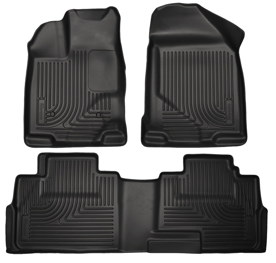 Weatherbeater Husky Liners Floor Mats | Fits 2007-2014 Ford Edge; 2007-2015 Lincoln MKX | Front & 2nd Row, 3-pc Black - 99761