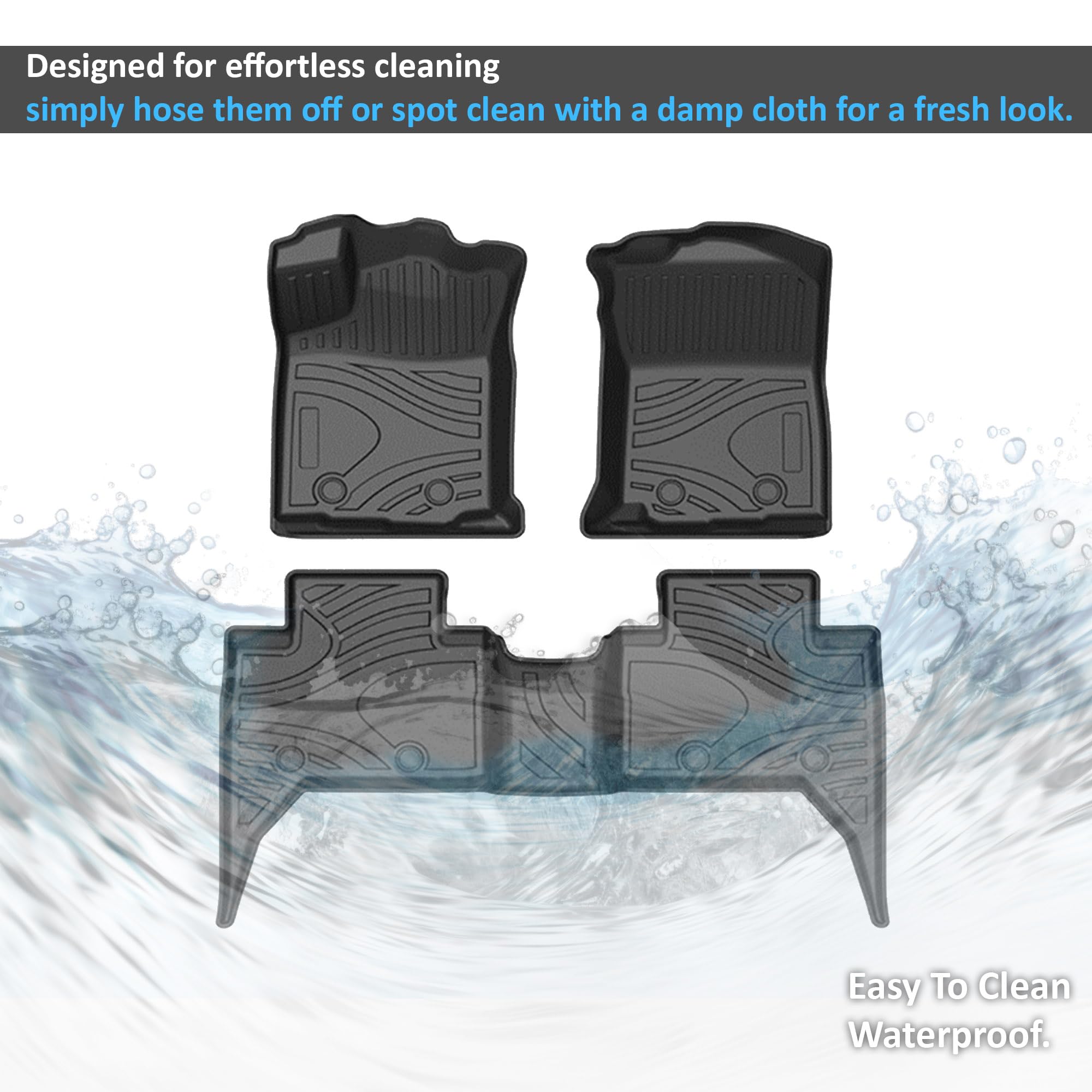 TOTALINER Black Horse Heavy Duty Floor Mat Anti-Skid Black 1.37'' Thickness Compatible with 2018-2020 Toyota Tacoma-FMTTO18
