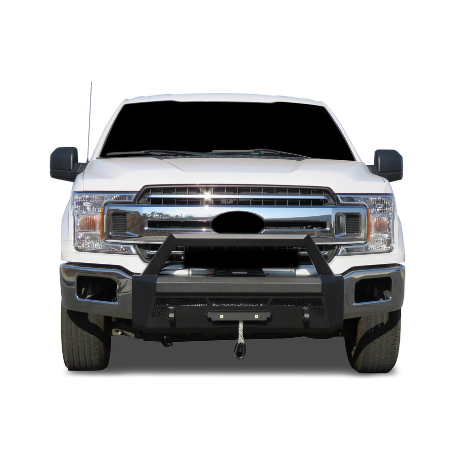Heavy Duty Black Horse Armour III Front Winch Bumper Textured Black Compatible with 2018-2020 Ford F-150(Excl. 2020 Diesel models)-AR3HD41NL