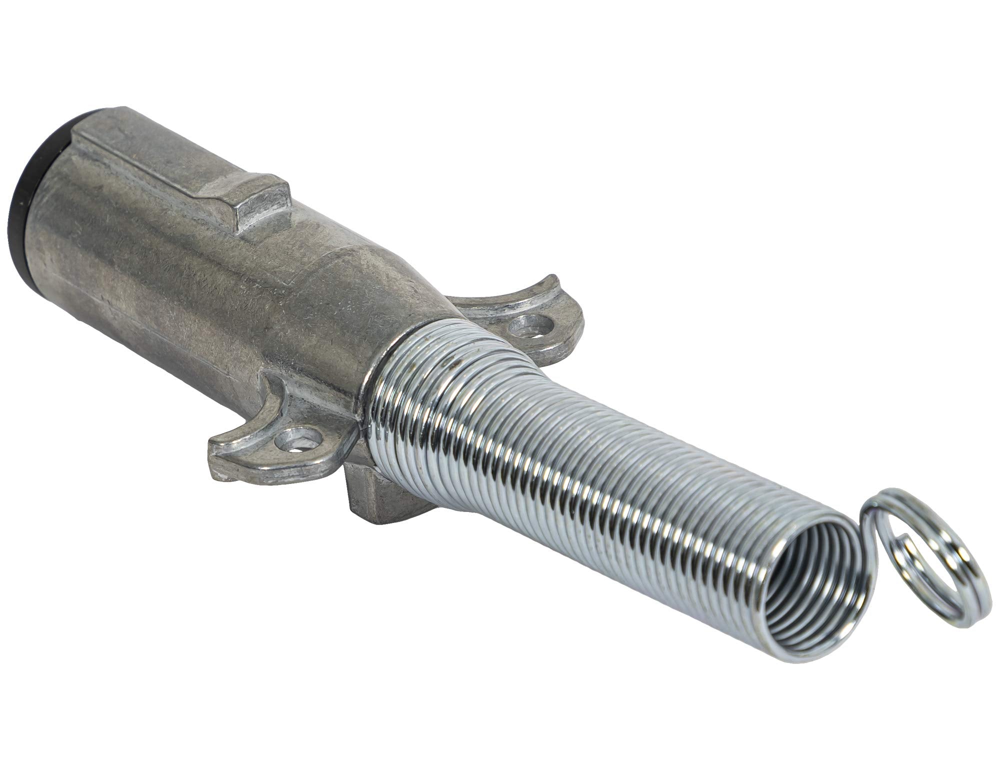 2-Way Buyers Products Die-Cast Zinc Trailer Connector -Trailer Side - Horizontal Pins with Spring, TC2002, SILVER