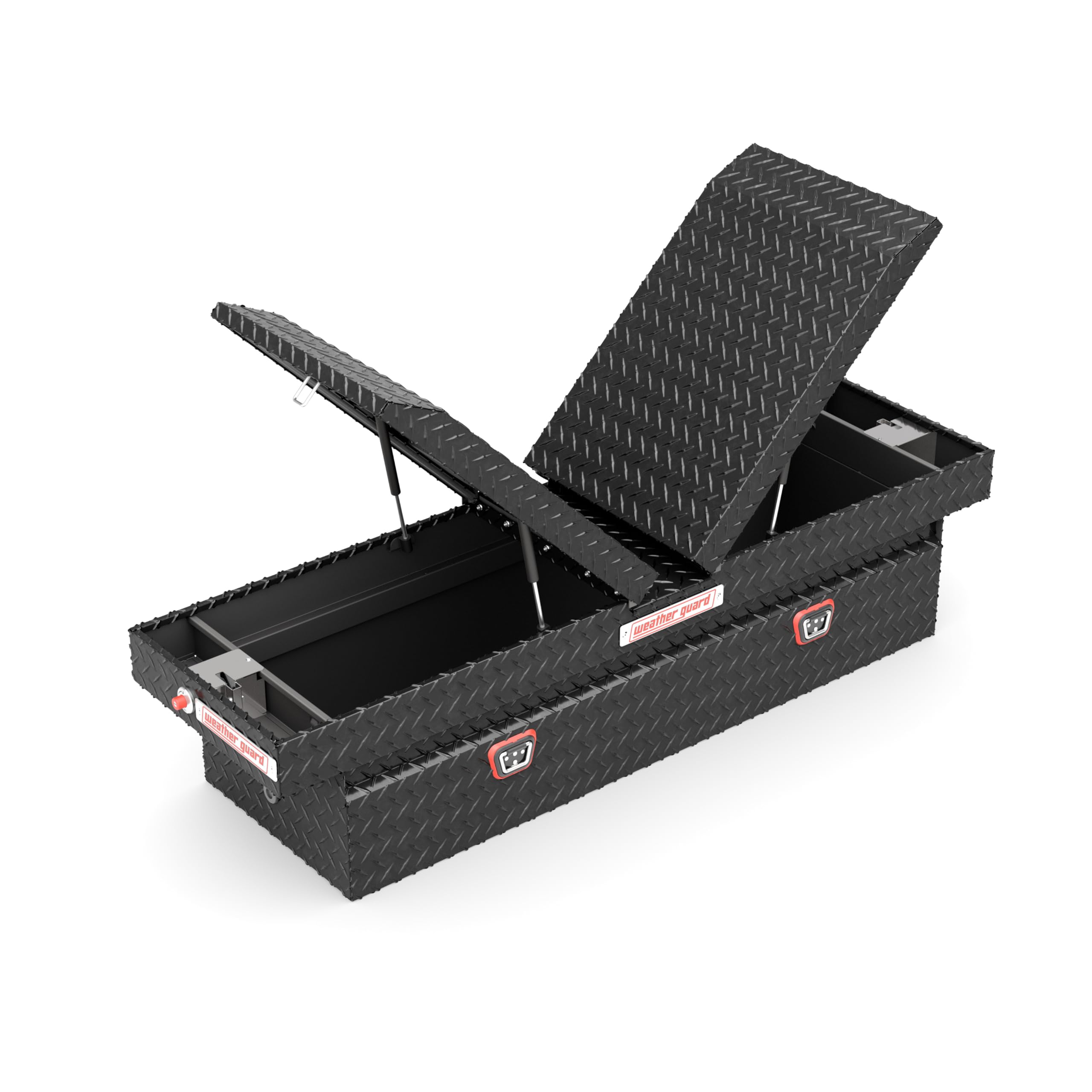 Aluminum Weather Guard Crossover Gull Wing Truck Tool Box, Standard Profile, Fits Full Size Trucks, 11.3 cu ft Storage Capacity (Gloss Black)