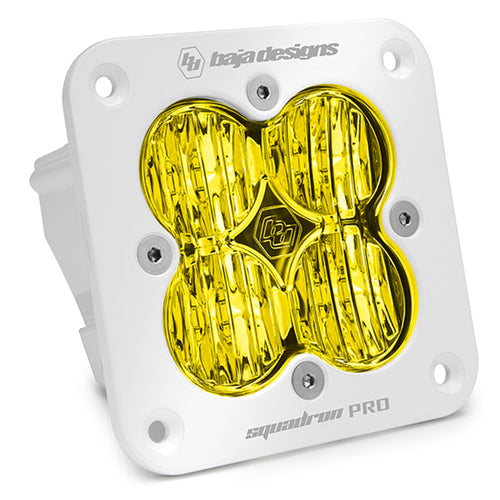 Baja Designs Flush Mount Squadron Pro White LED Auxiliary Light Pod - Marine Grade (Wide Cornering; Amber)