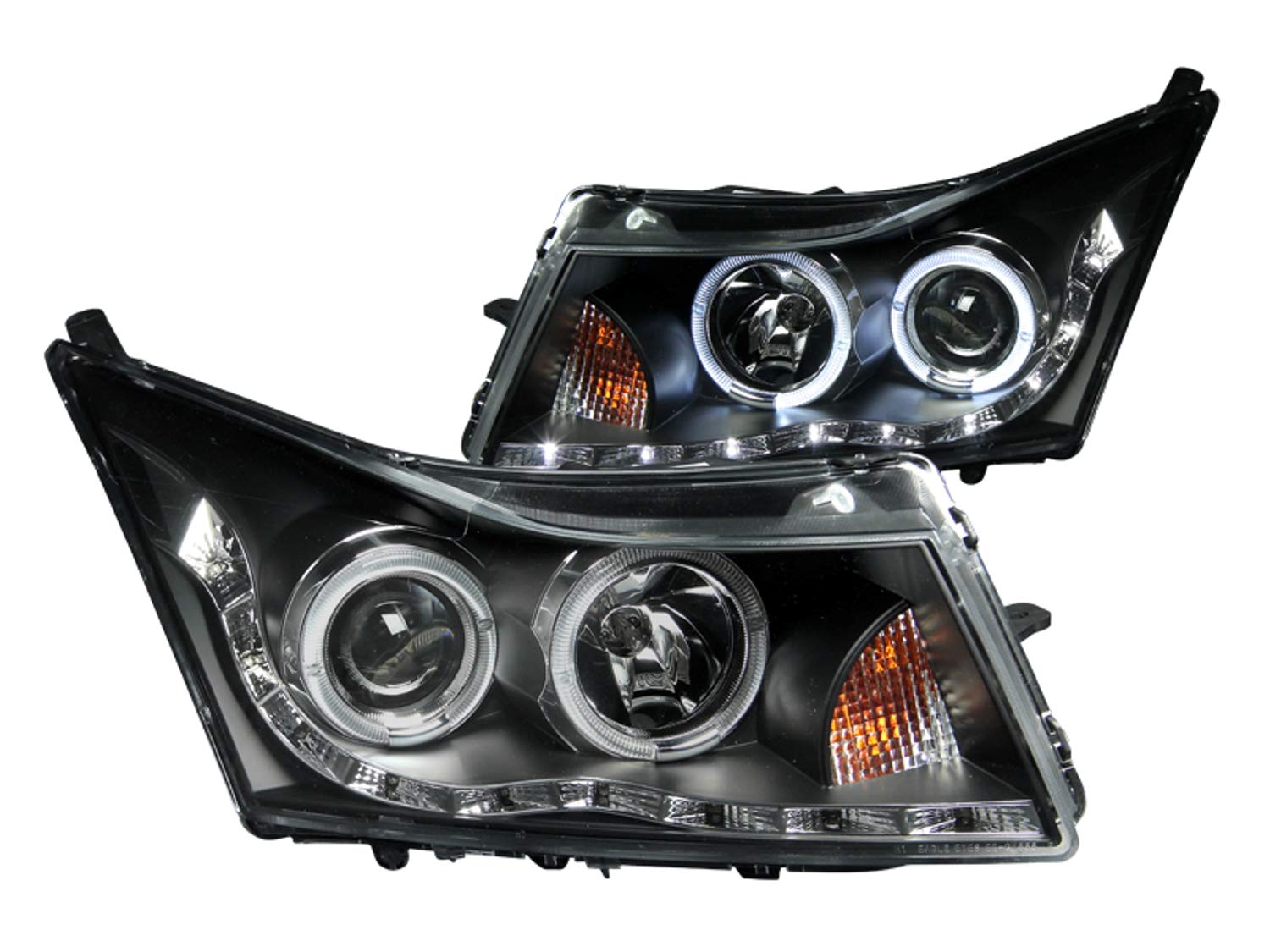 Halo Anzo USA 121400 Black Projector Headlight with Clear Lens for Chevy Cruze