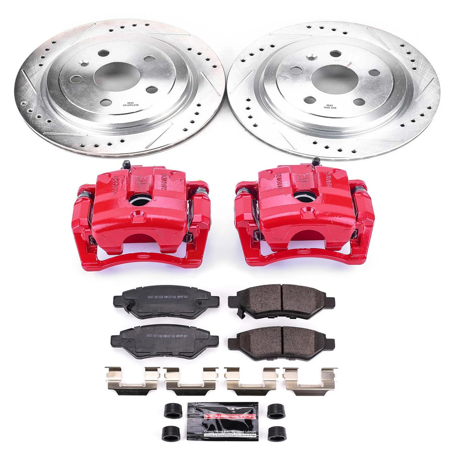 Power Stop Z23 Evolution Sport Rear Brake Caliper Kit- Brake Pads, Brake Rotors and Brake Calipers For Cadillac CTS 2008-2009 [Model Specific]