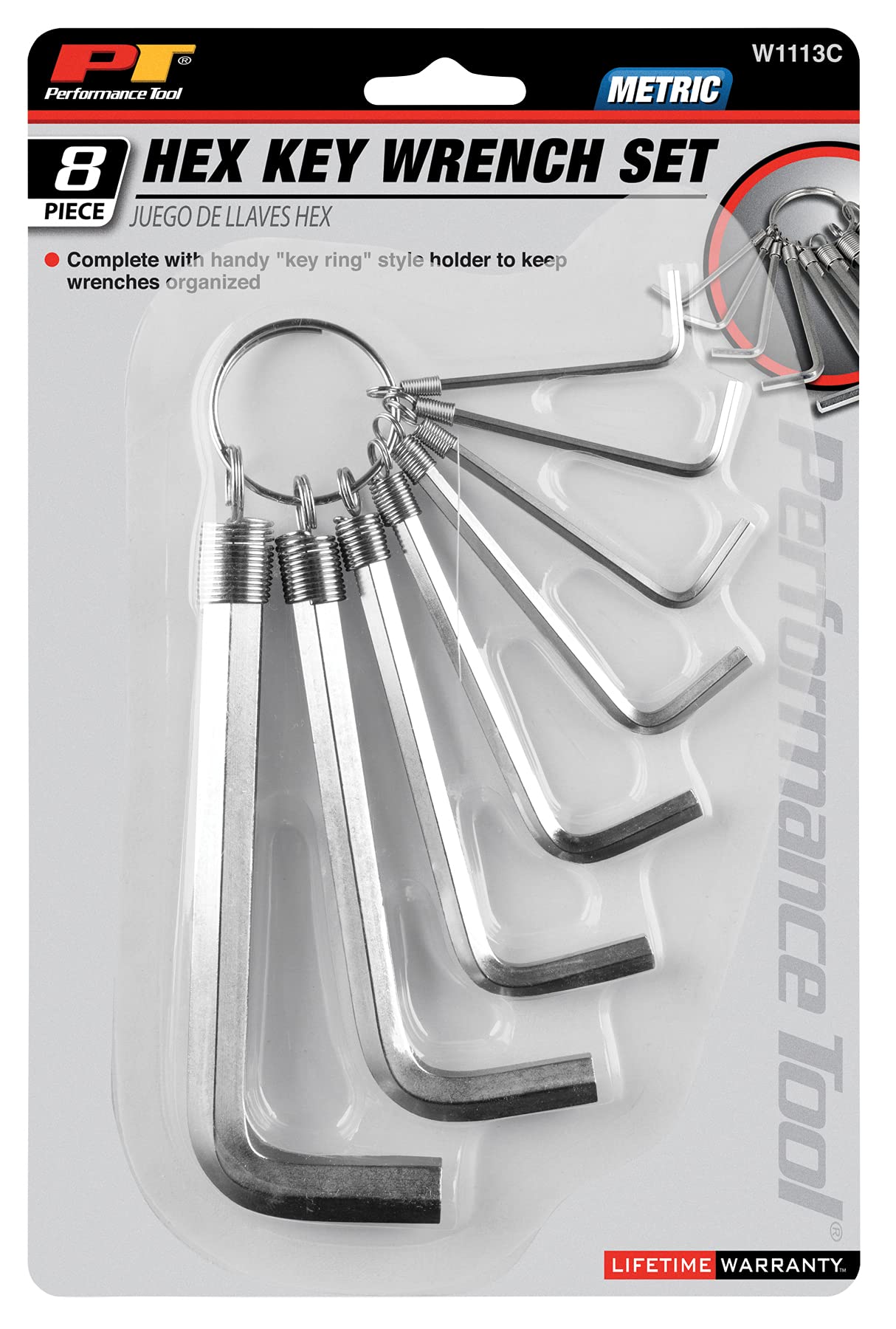8-Piece Metric Hex Key Wrench Set Performance Tool W1113C