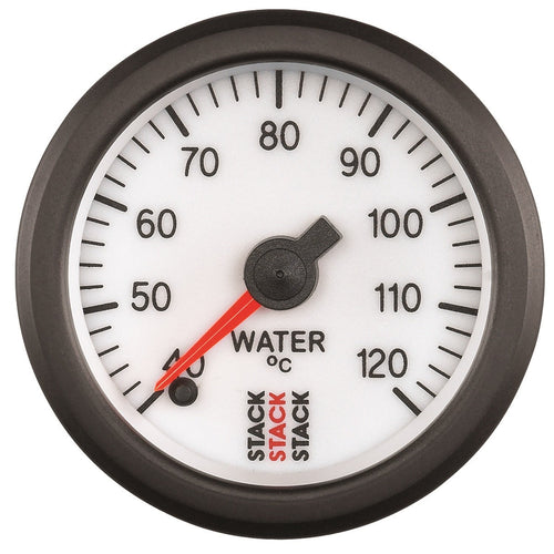 Water Temp - Stack, PRO Stepper Motor, 52MM, WHT, Gauge