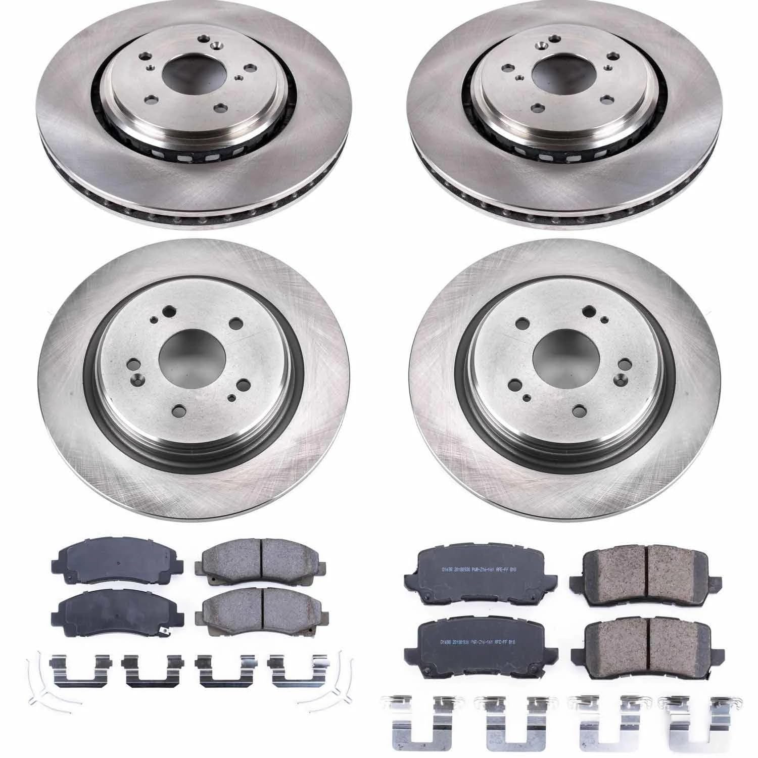 Power Stop KOE7284 Replacement Brake Kit-OE Front and Rear Brake Rotors & Ceramic Pads For 2015 2016 2017 2018 2019 2020 Acura TLX