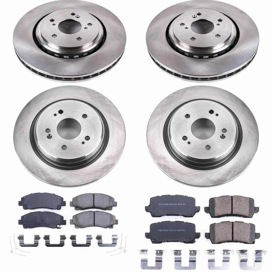 Power Stop KOE7284 Replacement Brake Kit-OE Front and Rear Brake Rotors & Ceramic Pads For 2015 2016 2017 2018 2019 2020 Acura TLX