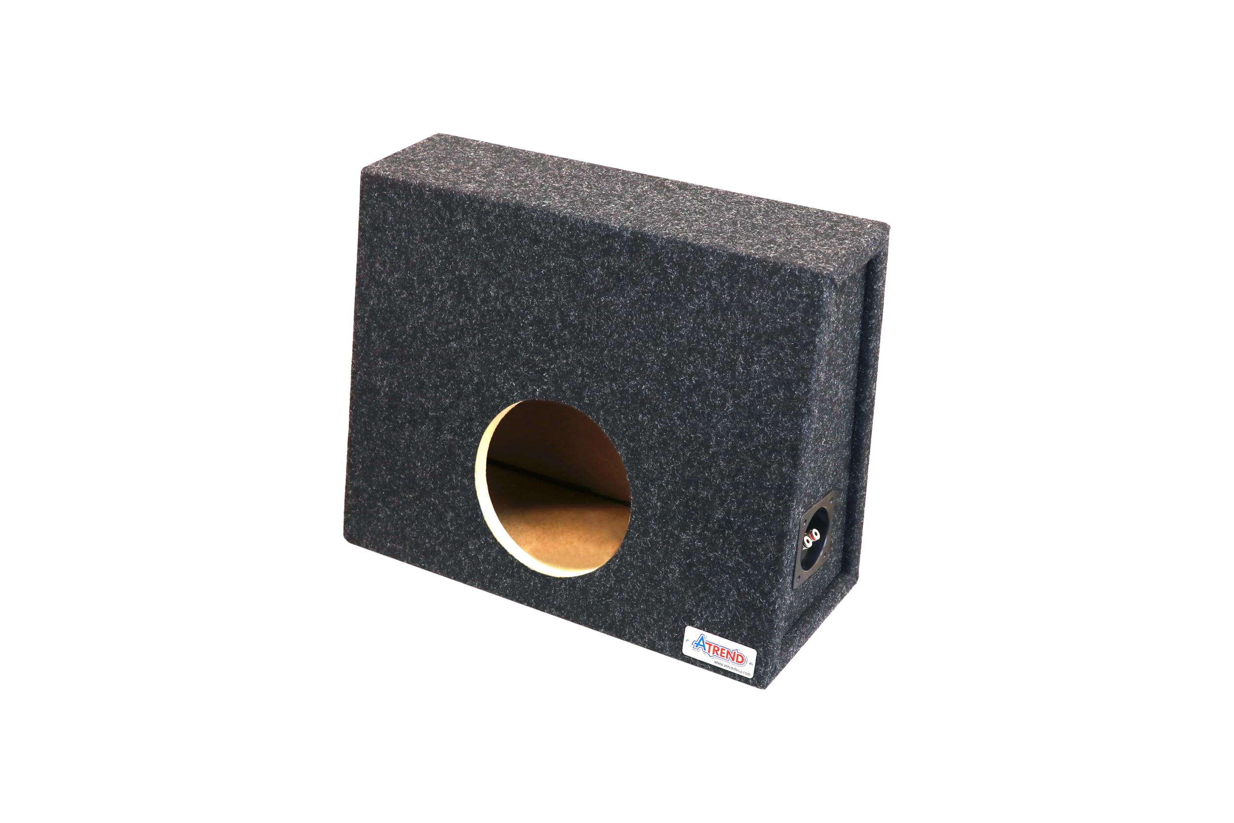 Single Bbox Sealed 8 Inch Subwoofer Enclosure - Car Subwoofer Boxes & Enclosures - Made in USA Premium Subwoofer Box Improves Audio Quality, Sound & Bass - Nickel Finish Subwoofer Terminals - Black