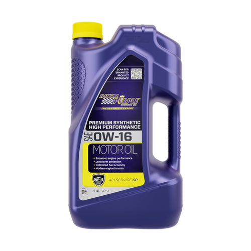 High Performance Royal Purple 51016 Synthetic SAE 0W-16 Motor Oil - 5 Quart