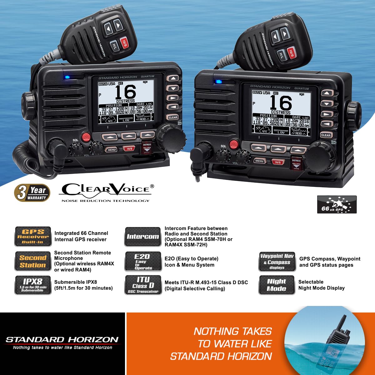 GX6000 STANDARD HORIZON 25W Commercial Grade Fixed Mount VHF, 5