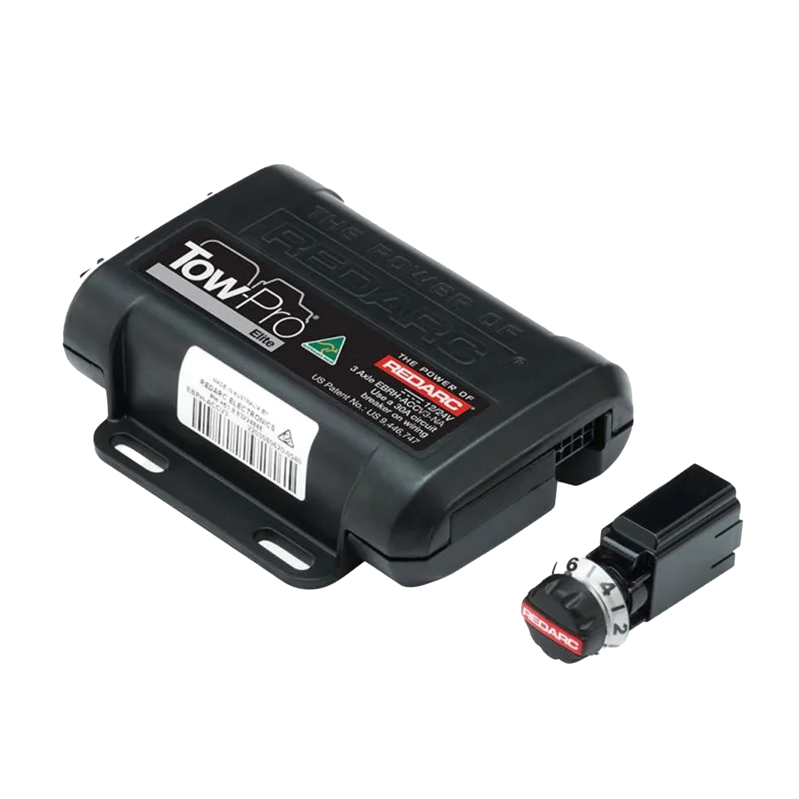 Tow-Pro Elite REDARC Electric Trailer Brake Controller Kit, Universal Fit for 1 to 3 Axle Trucks, SUVs, Dual Braking Modes, Plug and Play Install, 12V/24V Compatible to Tow RV, Camper, Trailer, Boat