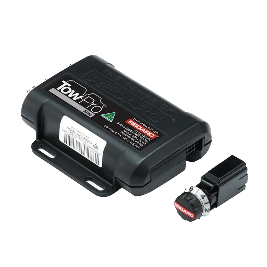 Tow-Pro Elite REDARC Electric Trailer Brake Controller Kit, Universal Fit for 1 to 3 Axle Trucks, SUVs, Dual Braking Modes, Plug and Play Install, 12V/24V Compatible to Tow RV, Camper, Trailer, Boat