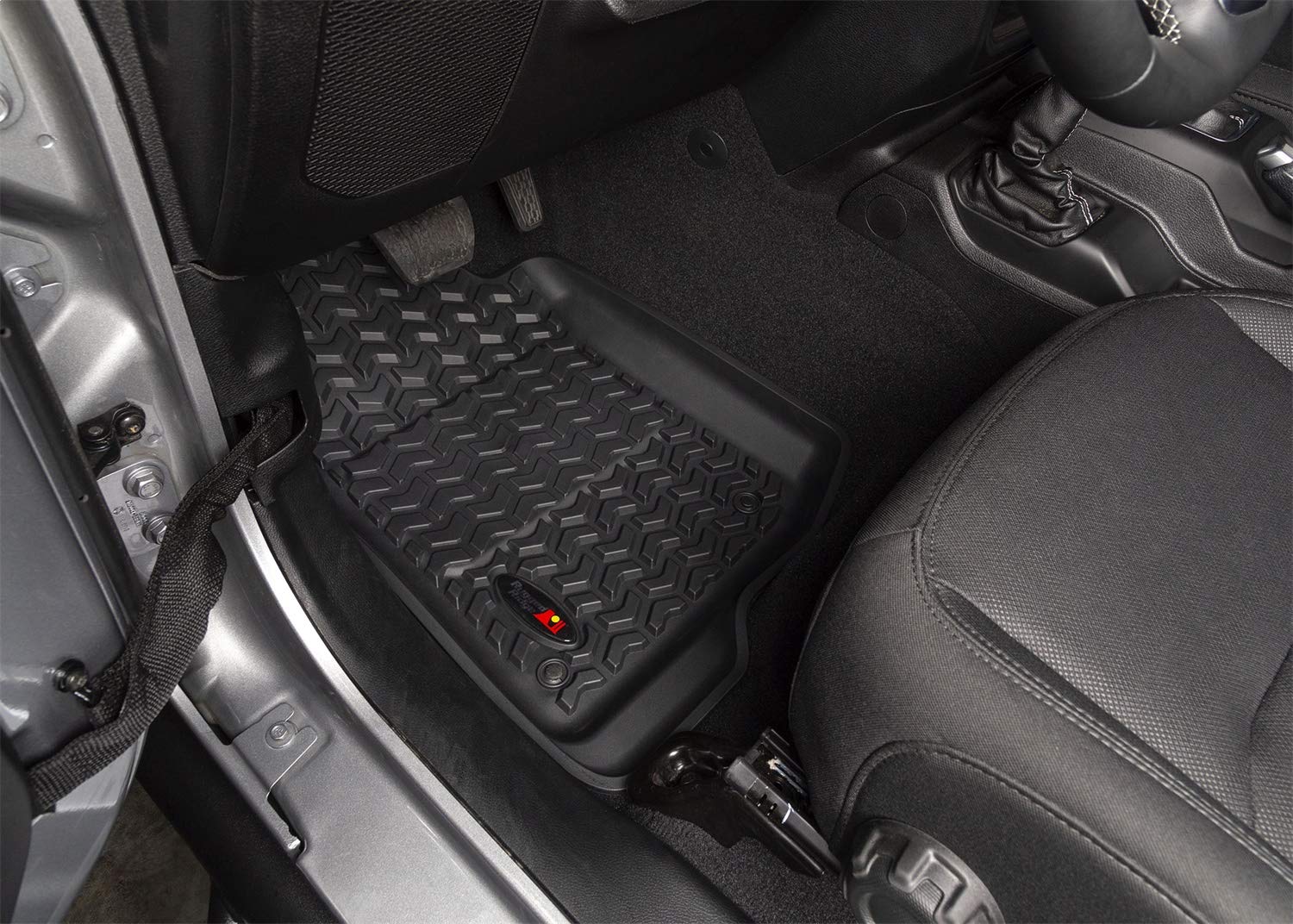 Floor Liner Set Rugged Ridge for Jeep Wrangler JL | Front/Rear/Cargo, 5-Piece Set, Black | 12988.07 | Fits 2018-2025 Jeep Wrangler JL 2-Door Full Cargo