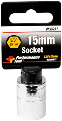 6-Point Socket Performance Tool W38215, 3/8-Inch Drive, 15mm
