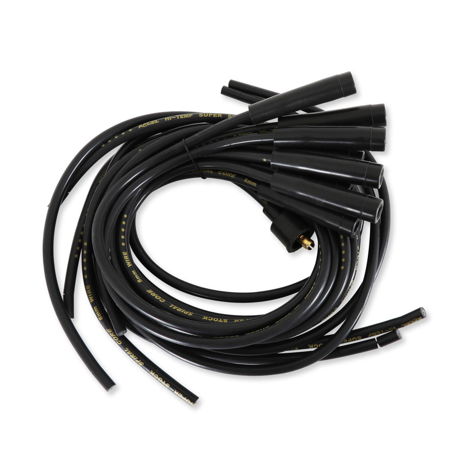 ACCEL Super Stock 5040K Spark Plug Wire Set - 8mm - Universal - Black Wire with Black Straight Boots