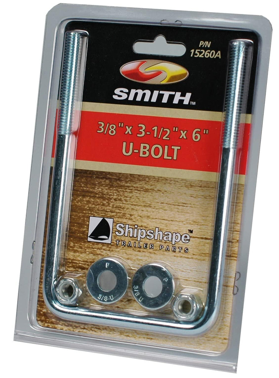 Stainless Steel U-Bolt - CE Smith U-Bolts for Boat Trailer Accessories - Square - 3/8"-16 x 3-1/2" x 6" (15260A)