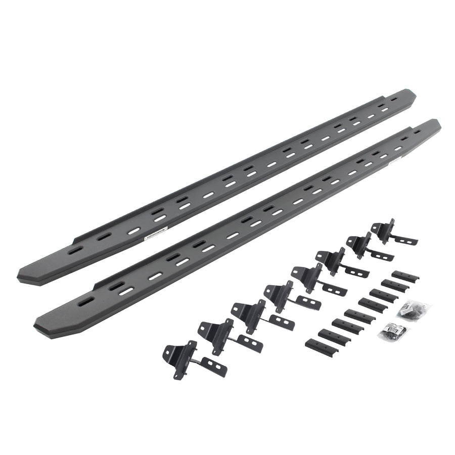 Go Rhino Slim RB30 Running Boards & Brackets | Galvanized Steel, Textured Black | 69651687SPC | Fits 2020-2024 Jeep Gladiator, 4-Door