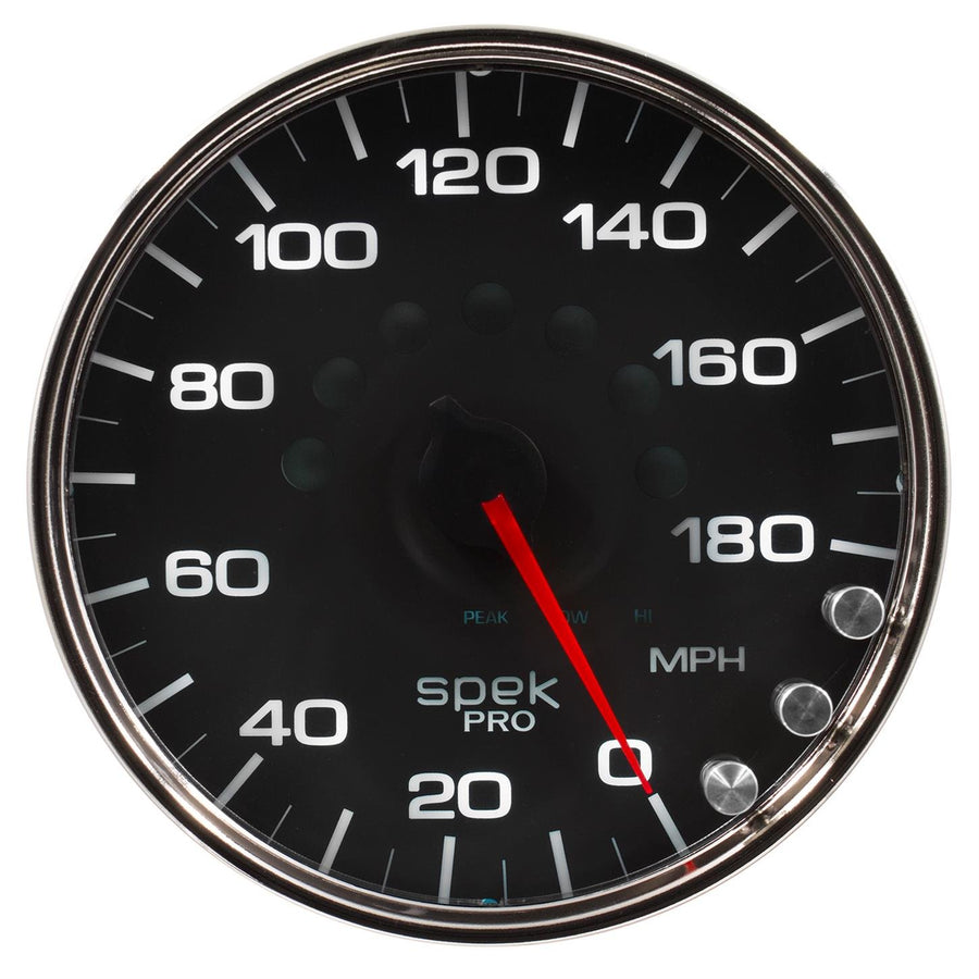 AutoMeter Gauge P23031 Speedometer (Spek-Pro 5", 180 Mph, Elec. Programmable, Black/Chrome, Spek-Pro)