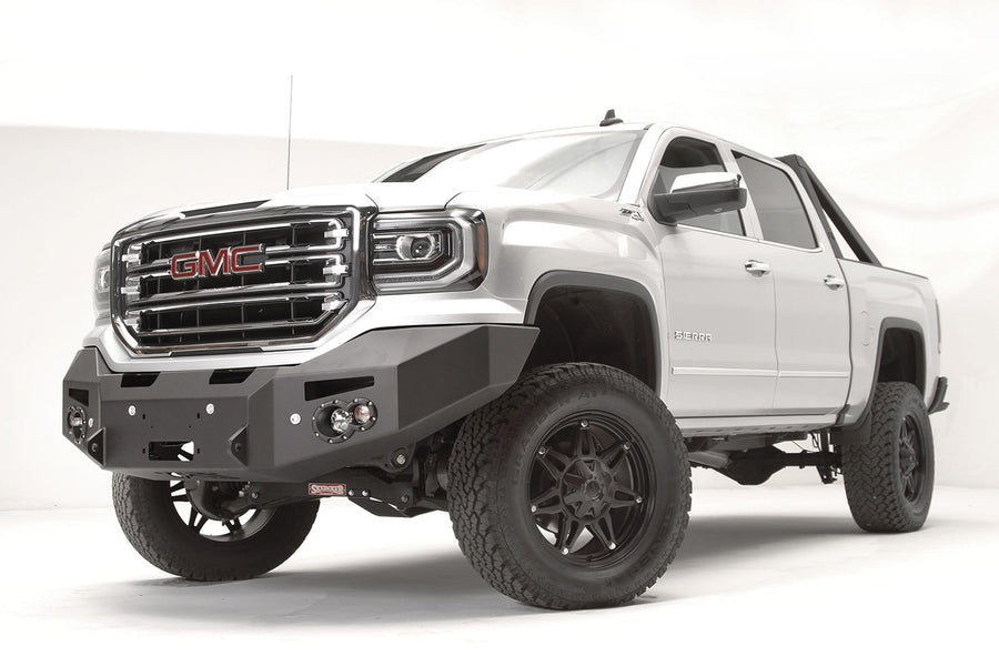 Premium Winch Front Bumper Fab Fours GS16-F3951-B Uncoated/Paintable w/No Guard w/Sensors [AWSL]