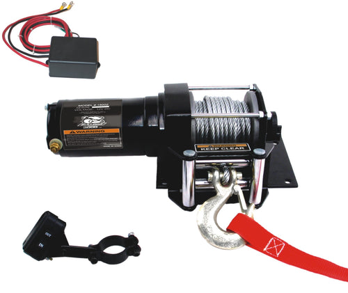 Winch BULLDOG 15002 (3000lb ATV with Mini-Rocker Switch, Mounting Channel, Roller Fairlead, 40 ft. Wire Rope)