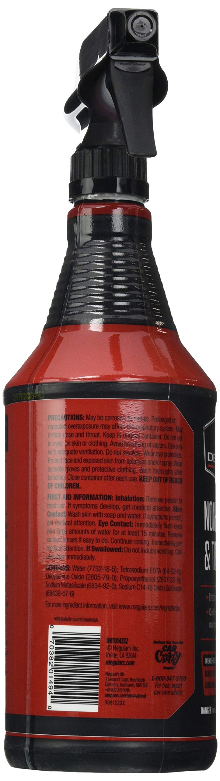 Non Acid Meguiar's Wheel & Tire Cleaner, Drtu14332, 32 oz, 6 Bottles/Case