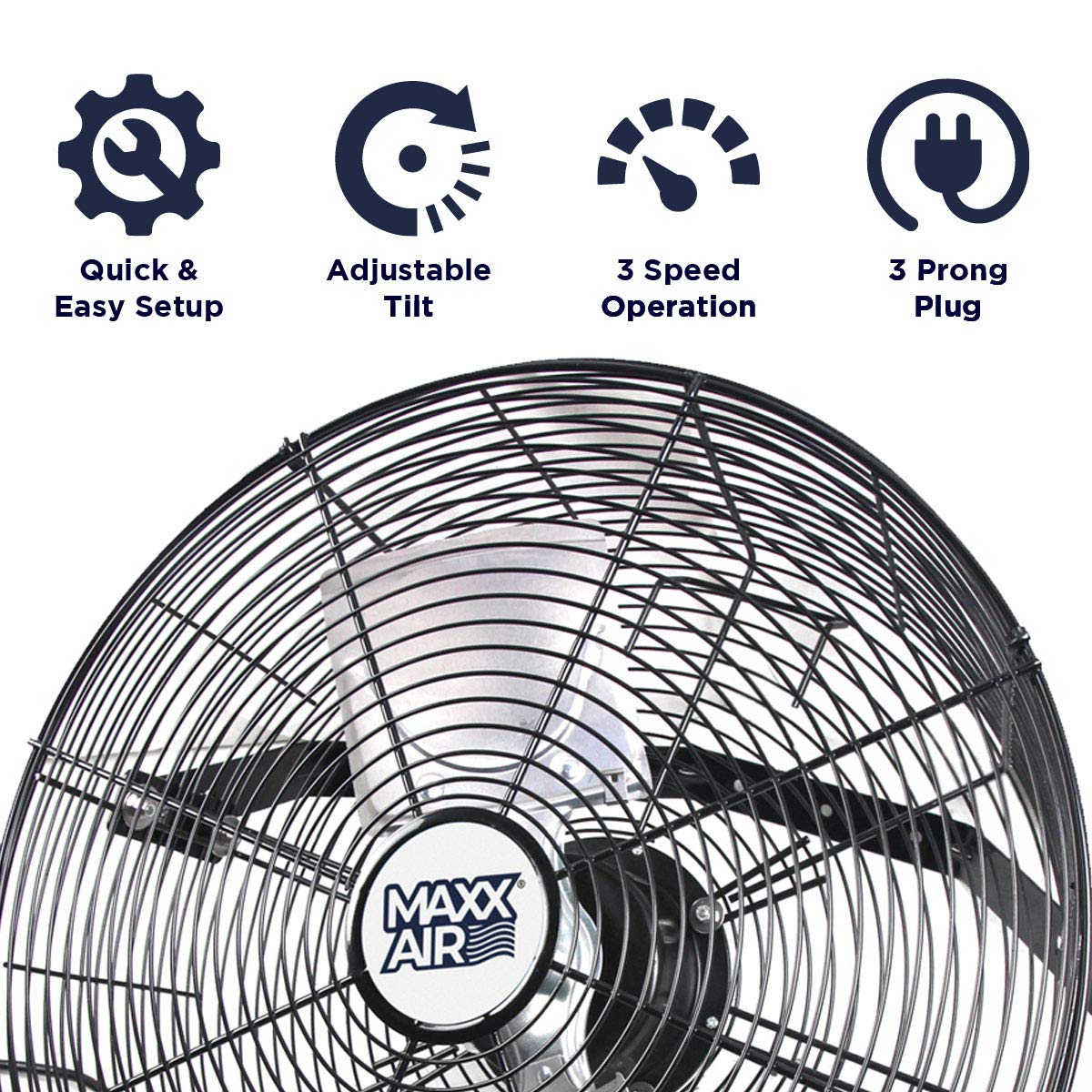 Maxx Air 18" Wall Mount Fan | Commercial Grade Fan for Garages, Shop, Barns and Patios for Outdoor Use | Powerful 1,450 CFM and Easy Operation | Industrial Wall Mount