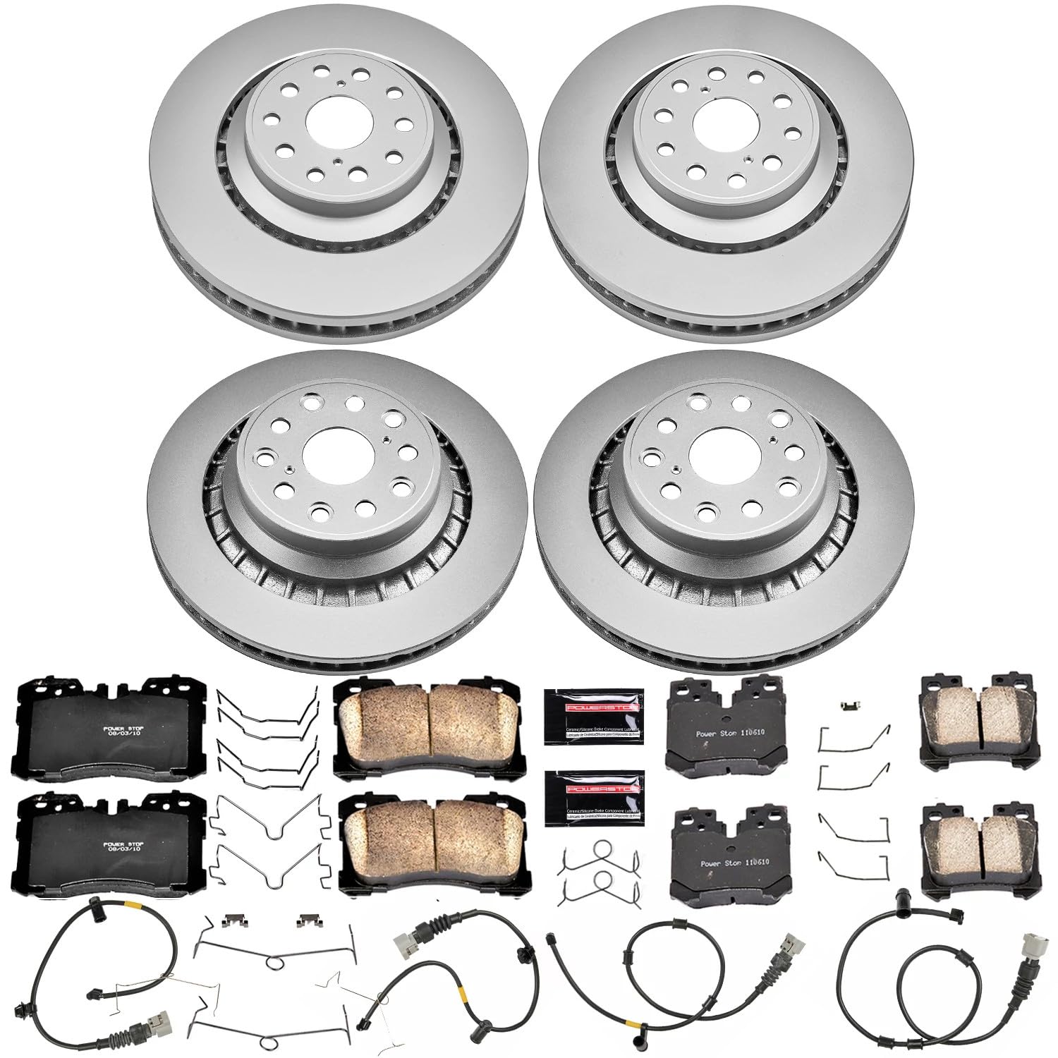 Power Stop Z17 Evolution Geomet Coated Brake Kit Front & Rear For Lexus LS460 2010-2017, Lexus LS600h 2010-2016 [Model Specific]