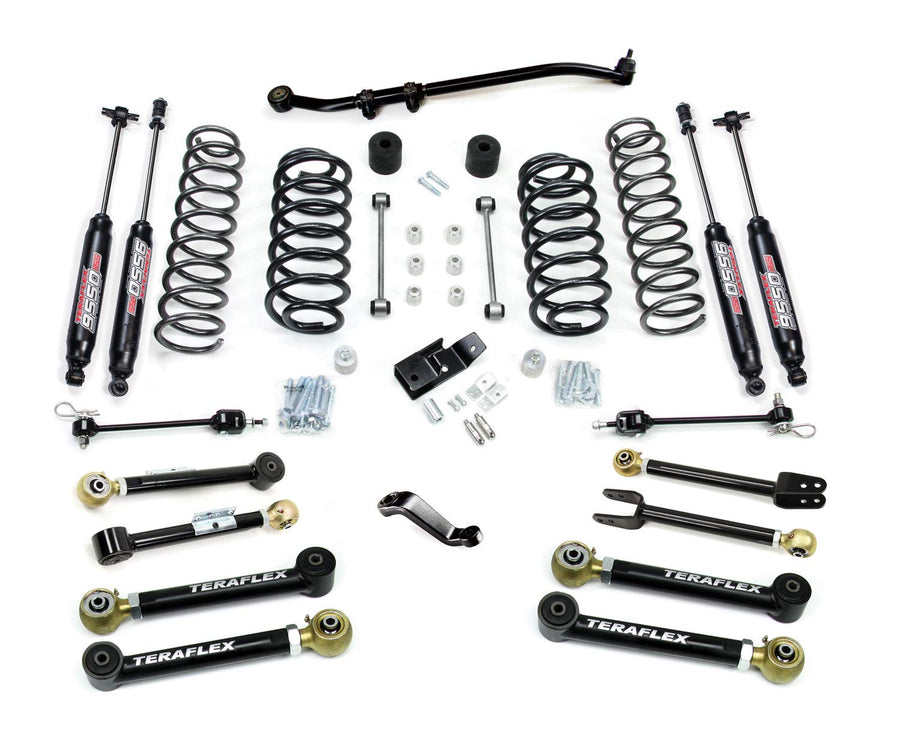 TeraFlex 4" Suspension System w/ 8 Short Control Arms & 9550 VSS Twin-Tube Shocks TJ