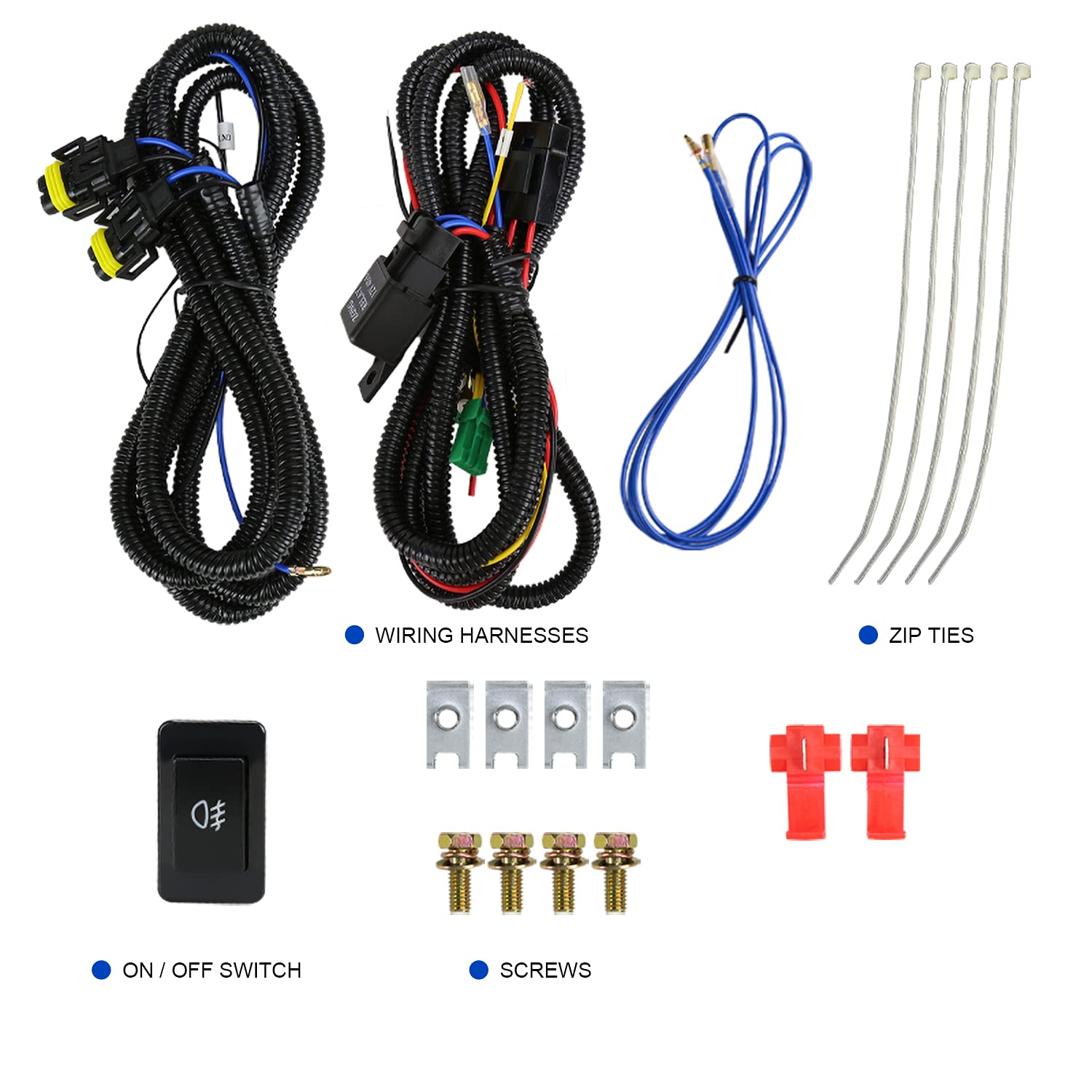 Fog Lights SPEC-D TUNING + H11 Bulbs + Switch Compatible with 2012-2014 Nissan Versa 4Dr, L+R Pair Assembly