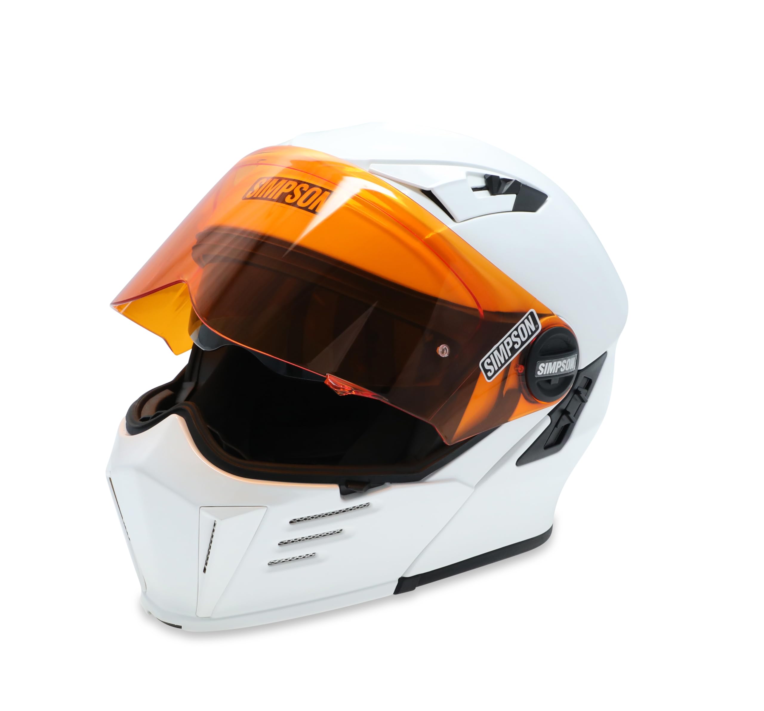 Mod Bandit Simpson Motorcycle Helmet - White - Medium | Modular Full-Face Helmet Clear Visor Shield DOT ECE Certified for Street, Cruiser & Touring Riders (M59M1)