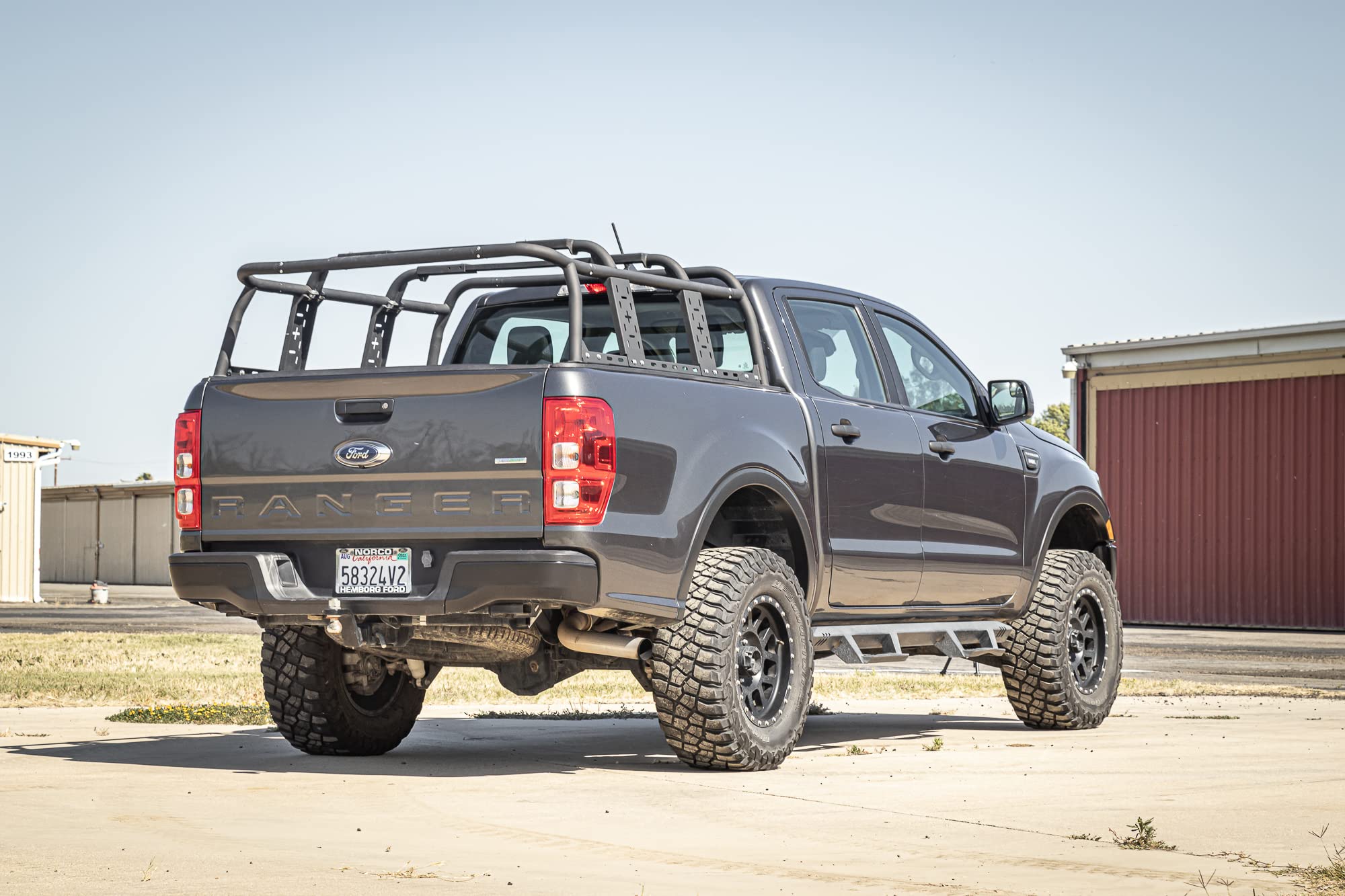 2019-2022 Ranger Truck Bed Rack for Off Road, Overland, Kayak, Camping, Contractor, Pickup, Ladder, Lumber, Utility, Kayak Black