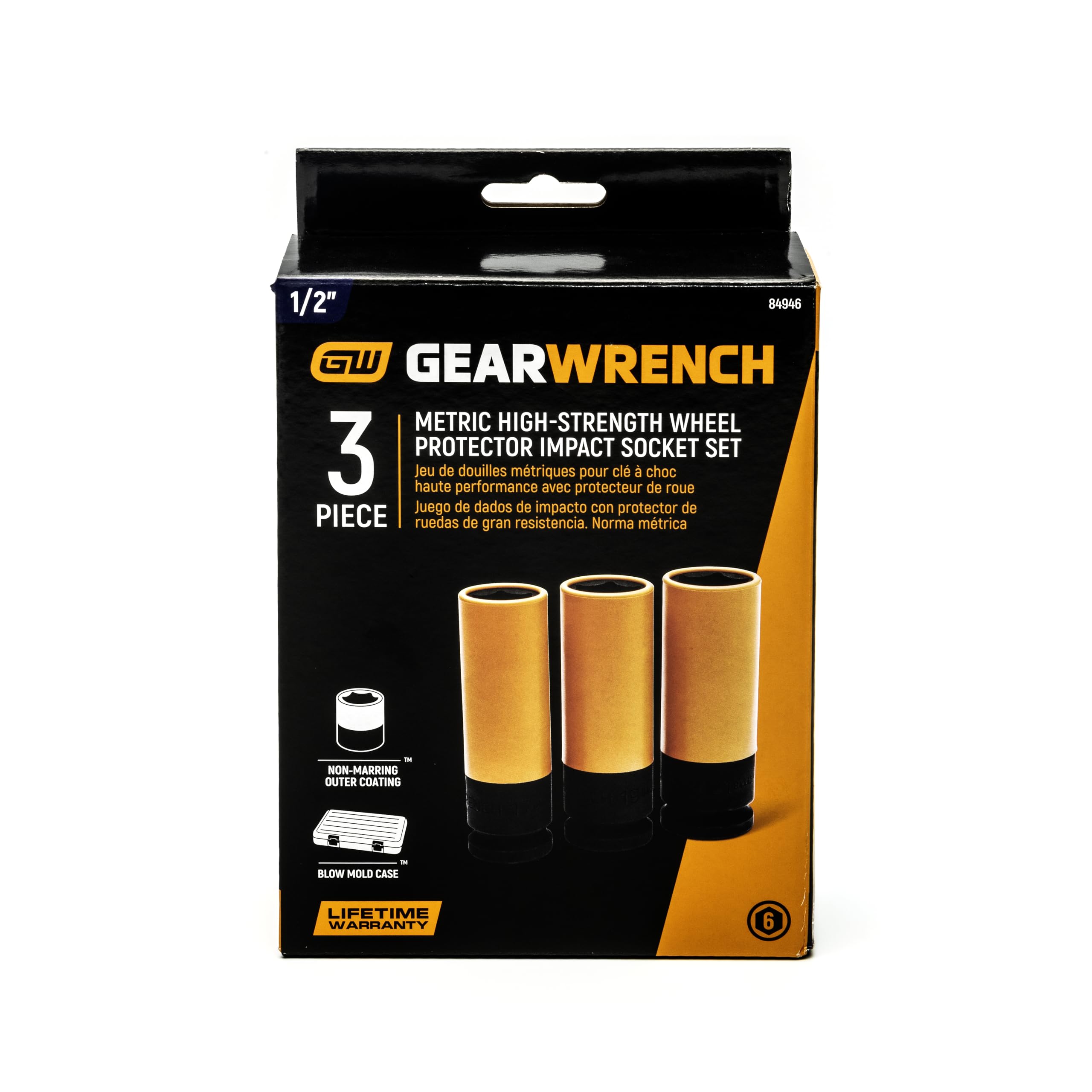 1/2" Drive GEARWRENCH High-Strength Wheel Protector Impact Metric Socket Set | 84946 3 Piece