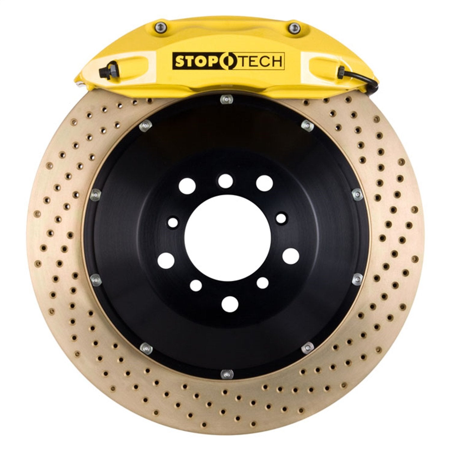StopTech 83.622.4700.84 Big Brake Kit Stoptech; Black Caliper, Slotted Two-Piece Rotor, Front
